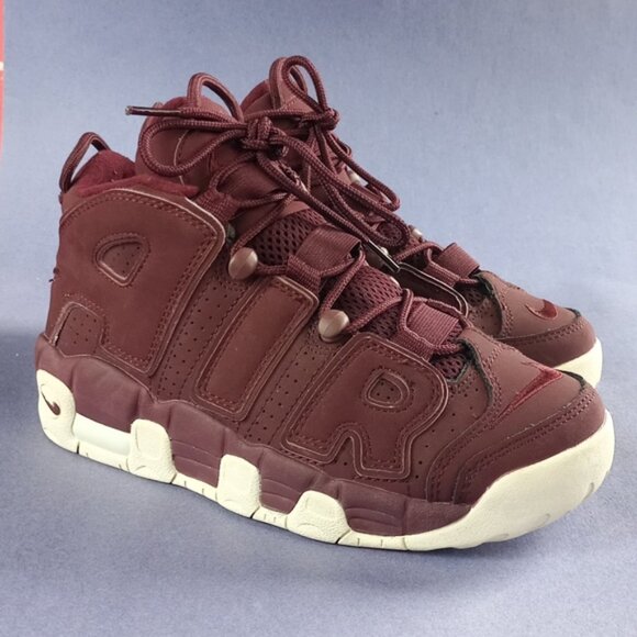 Nike Air More Uptempo Burgundy Athletic Shoes "Night Maroon" - Picture 3 of 13